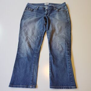 9 10 AEROPOSTALE BAYLA SKINNY CAPRI CROP CROPPED SHORT BLUE DENIM JEANS